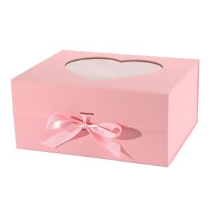 Heart-shaped window folding gift box